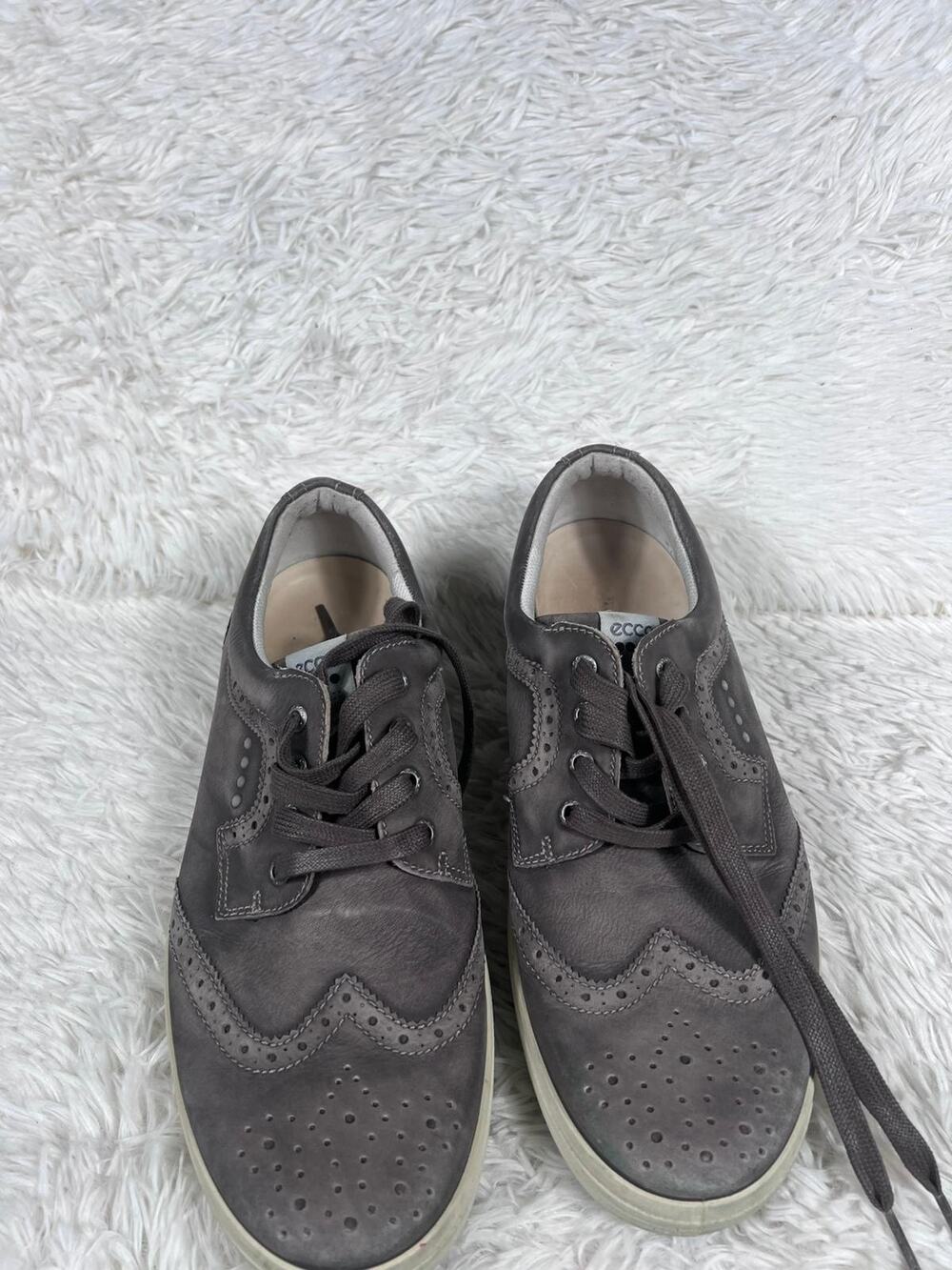 ECCO Golf Hybrid Wingtip Shoes Mens 44 US 10/10.5 Gray Leather Brogue Width Grip
